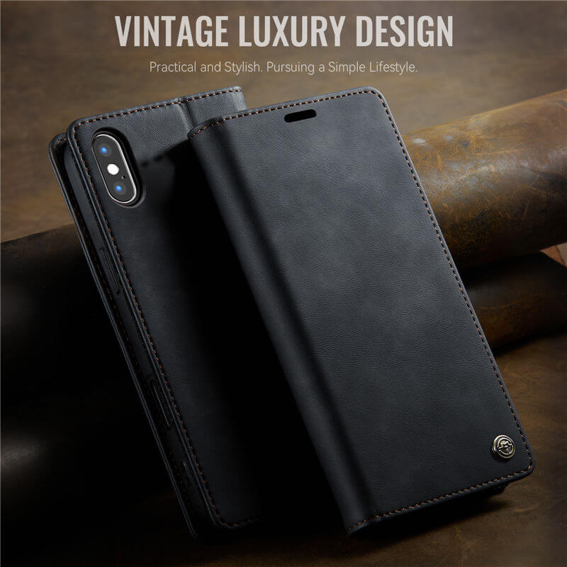 CaseMe iPhone XS Max Magnetic Wallet Case with RFID Blocking