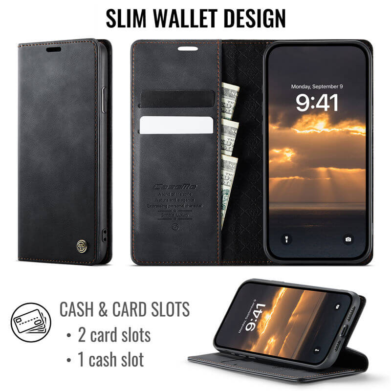 CaseMe iPhone XS Max Magnetic Wallet Case with RFID Blocking