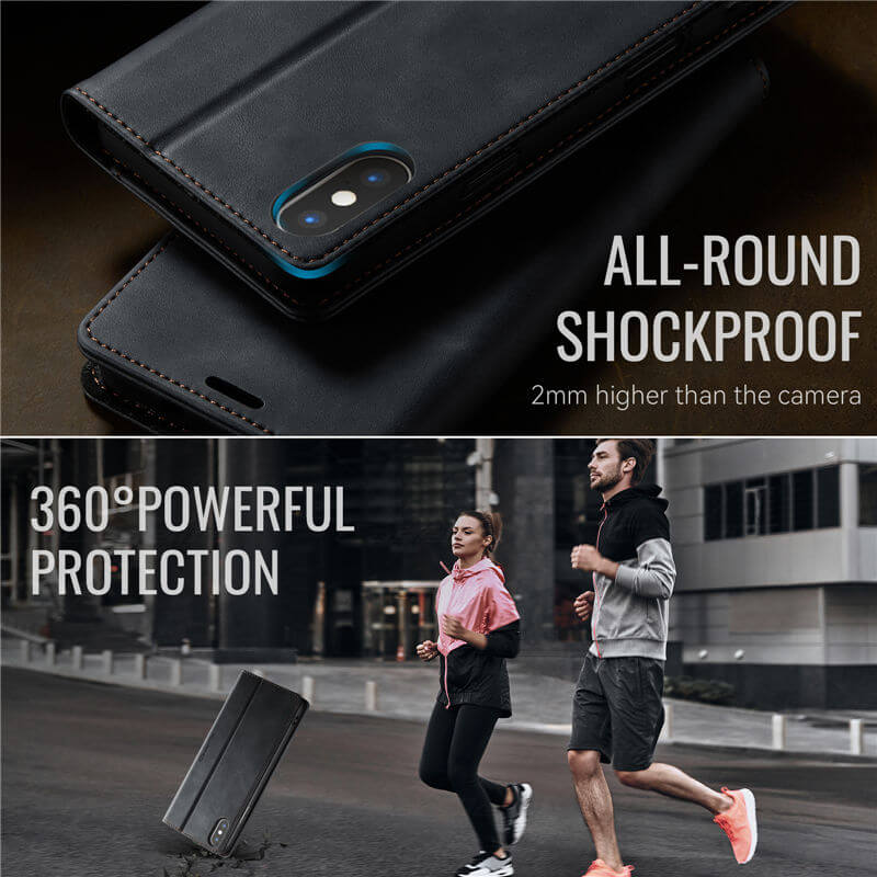 CaseMe iPhone XS Max Magnetic Wallet Case with RFID Blocking