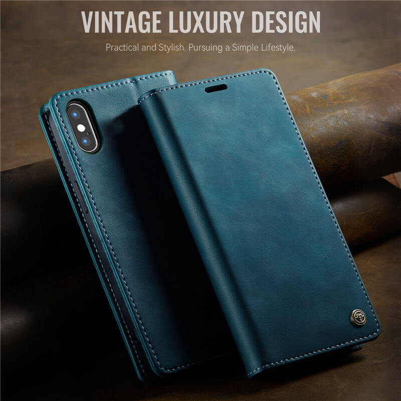 CaseMe iPhone XS Max Magnetic Wallet Case with RFID Blocking