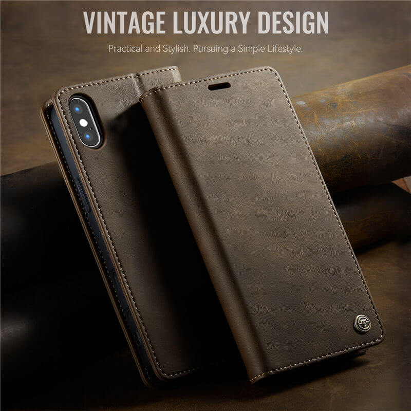 CaseMe iPhone XS Max Magnetic Wallet Case with RFID Blocking