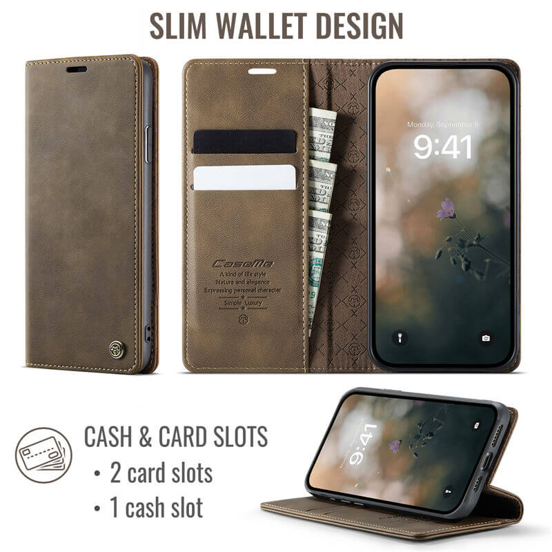 CaseMe iPhone XS Max Magnetic Wallet Case with RFID Blocking