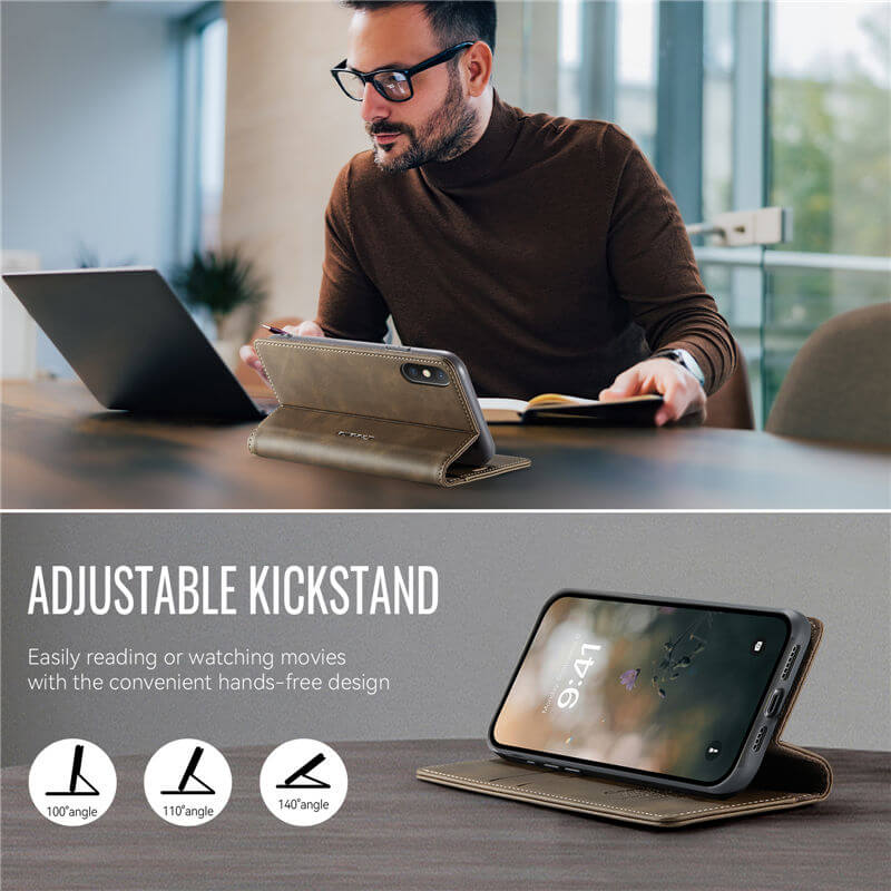 CaseMe iPhone XS Max Magnetic Wallet Case with RFID Blocking