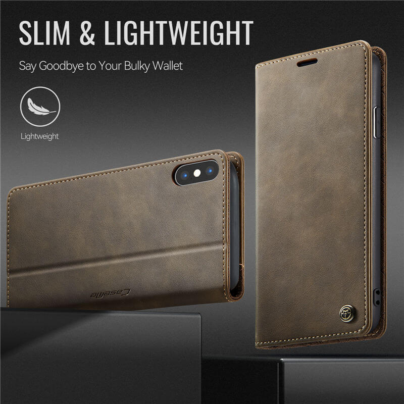 CaseMe iPhone XS Max Magnetic Wallet Case with RFID Blocking