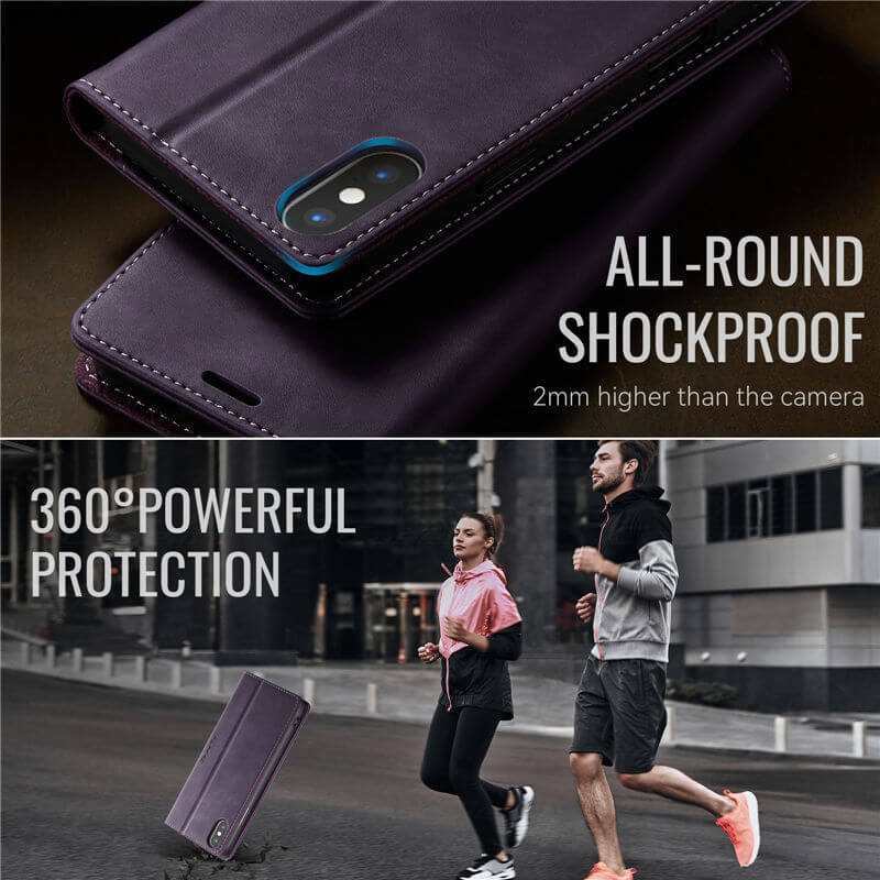 CaseMe iPhone X/XS Magnetic Wallet Case with RFID Blocking