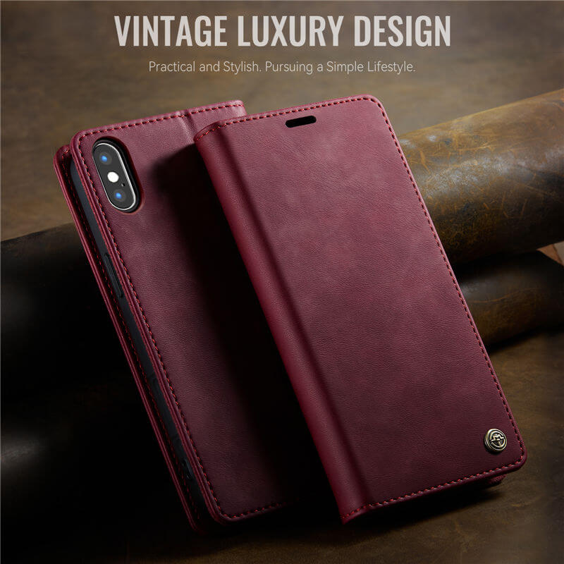 CaseMe iPhone XS Max Magnetic Wallet Case with RFID Blocking