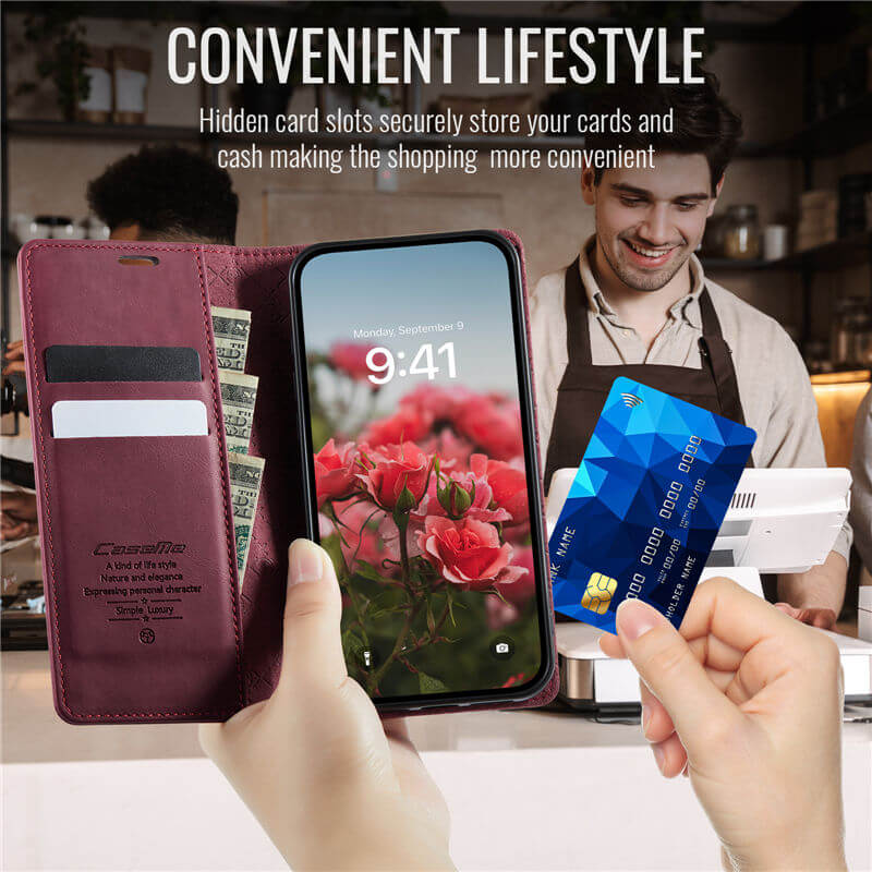 CaseMe iPhone XS Max Magnetic Wallet Case with RFID Blocking