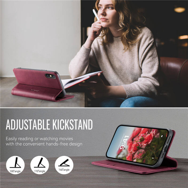 CaseMe iPhone XS Max Magnetic Wallet Case with RFID Blocking