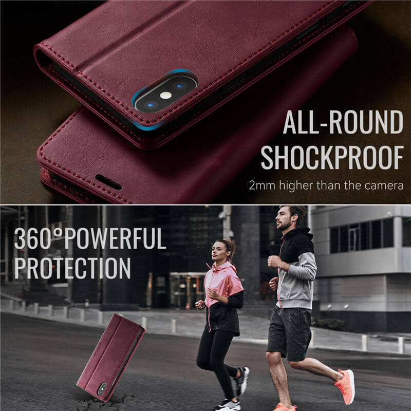 CaseMe iPhone XS Max Magnetic Wallet Case with RFID Blocking