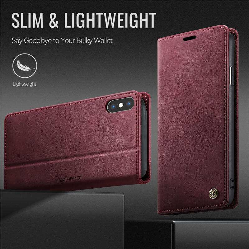 CaseMe iPhone XS Max Magnetic Wallet Case with RFID Blocking