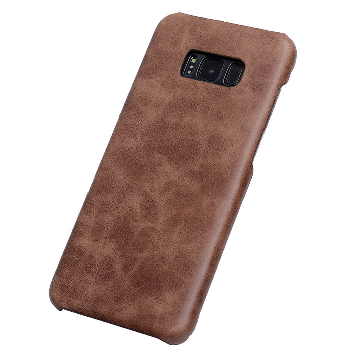 Genuine Leather Matte Samsung Galaxy S8 Hard Back Cover Case