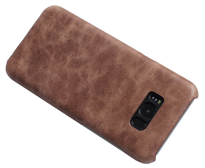 Genuine Leather Matte Samsung Galaxy S8 Hard Back Cover Case