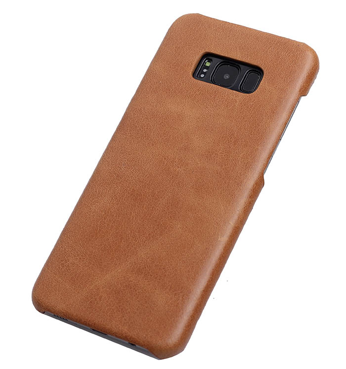 Genuine Leather Matte Samsung Galaxy S8 Hard Back Cover Case