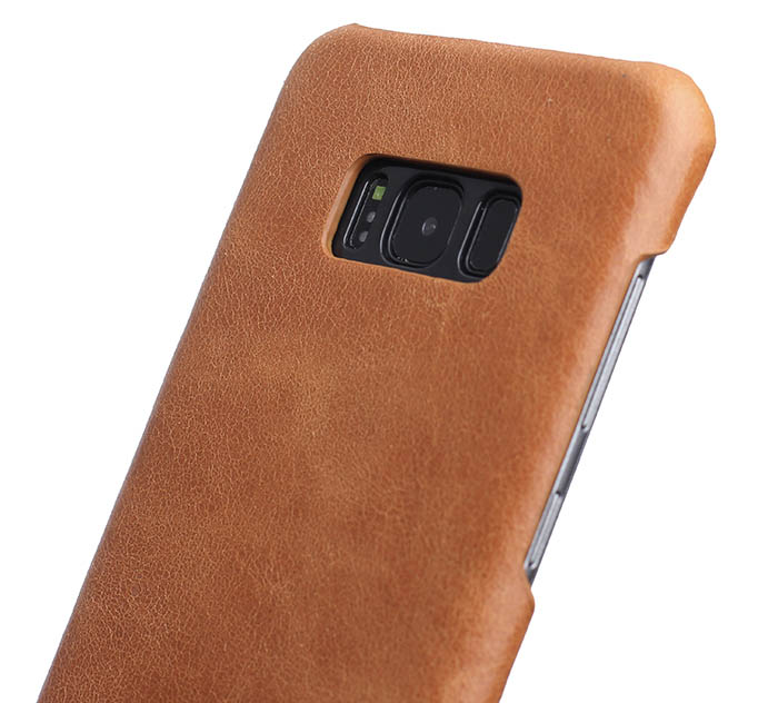 Genuine Leather Matte Samsung Galaxy S8 Hard Back Cover Case