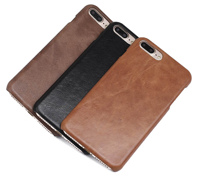 Genuine Leather Matte iPhone 7 Plus Hard Back Cover Case