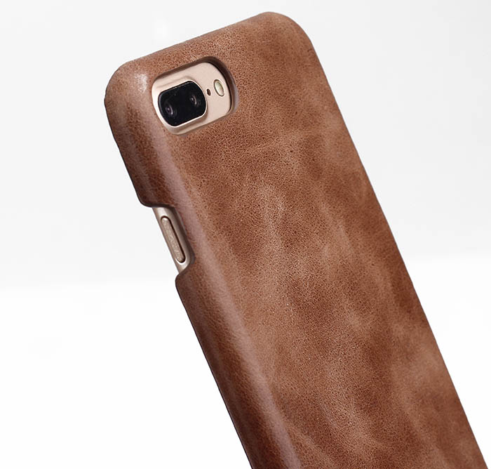 Genuine Leather Matte iPhone 7 Plus Hard Back Cover Case