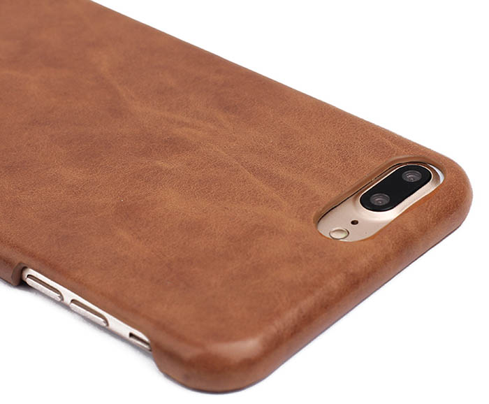 Genuine Leather Matte iPhone 7 Plus Hard Back Cover Case