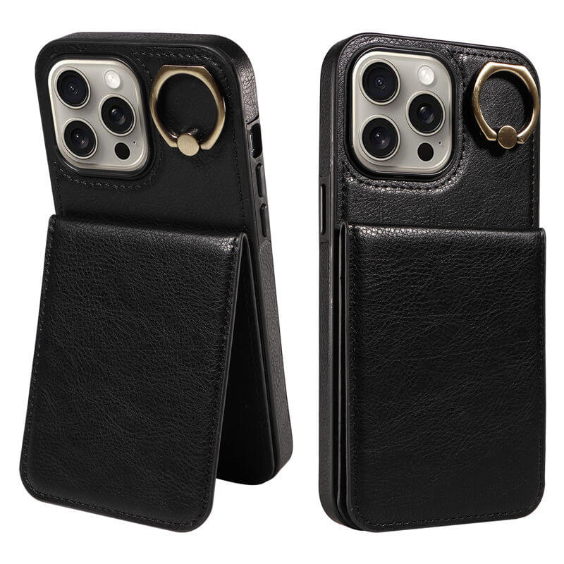 Card Slots Kickstand Litchi Texture Leather Phone Case