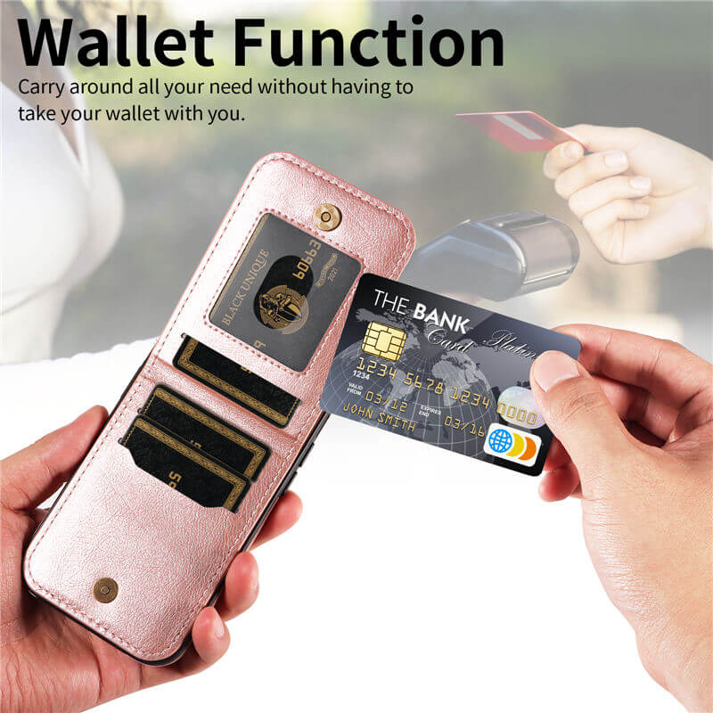 Card Slots Kickstand Litchi Texture Leather Phone Case