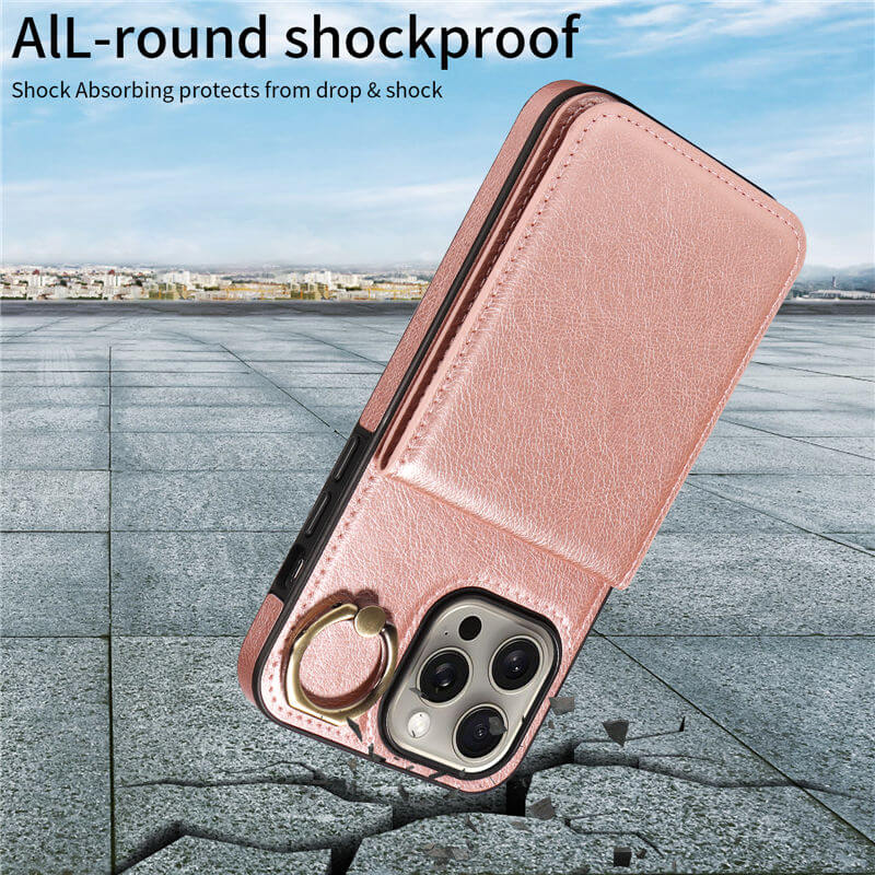 Card Slots Kickstand Litchi Texture Leather Phone Case