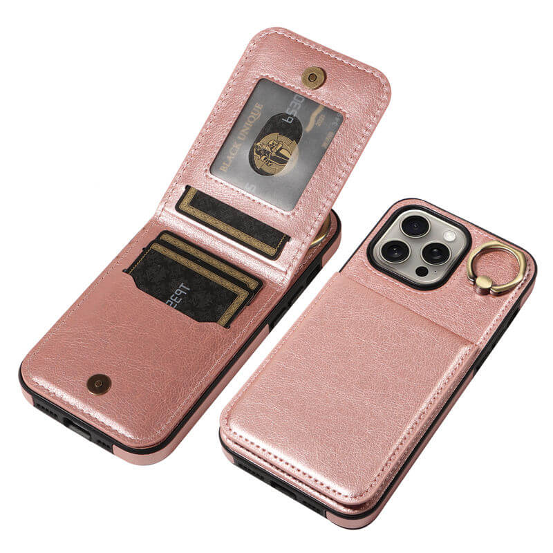 Card Slots Kickstand Litchi Texture Leather Phone Case