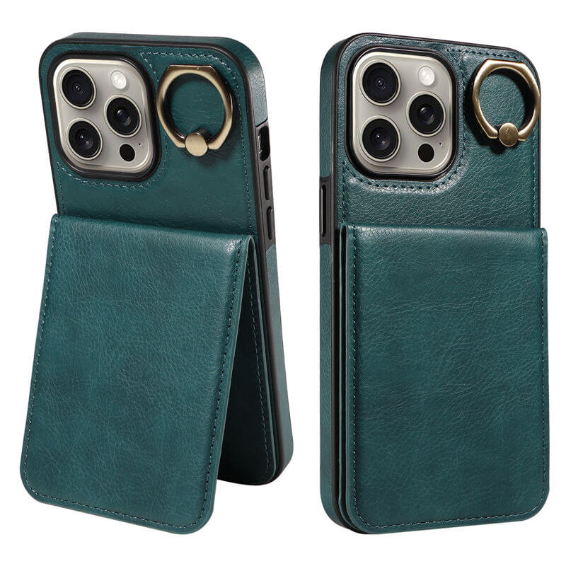 Card Slots Kickstand Litchi Texture Leather Phone Case