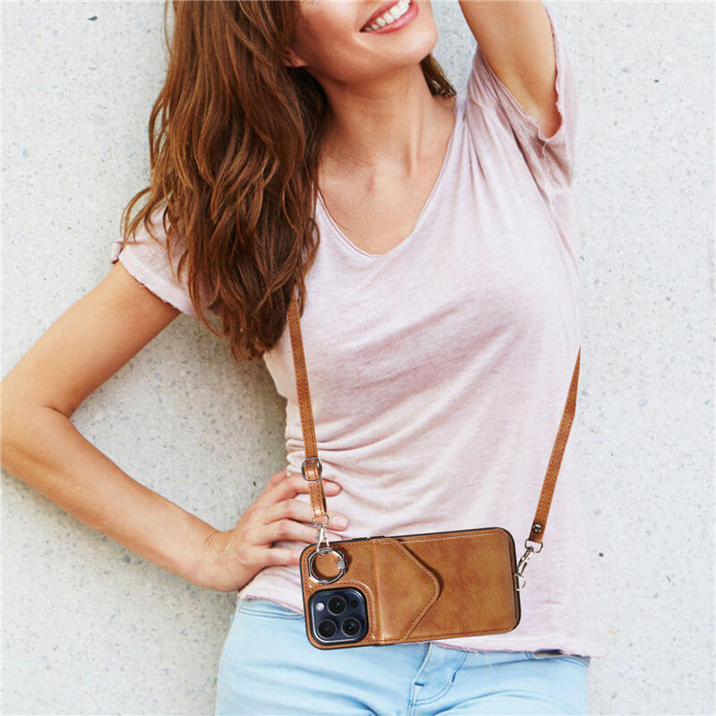 Card Holder Kickstand Crossbody Phone Case