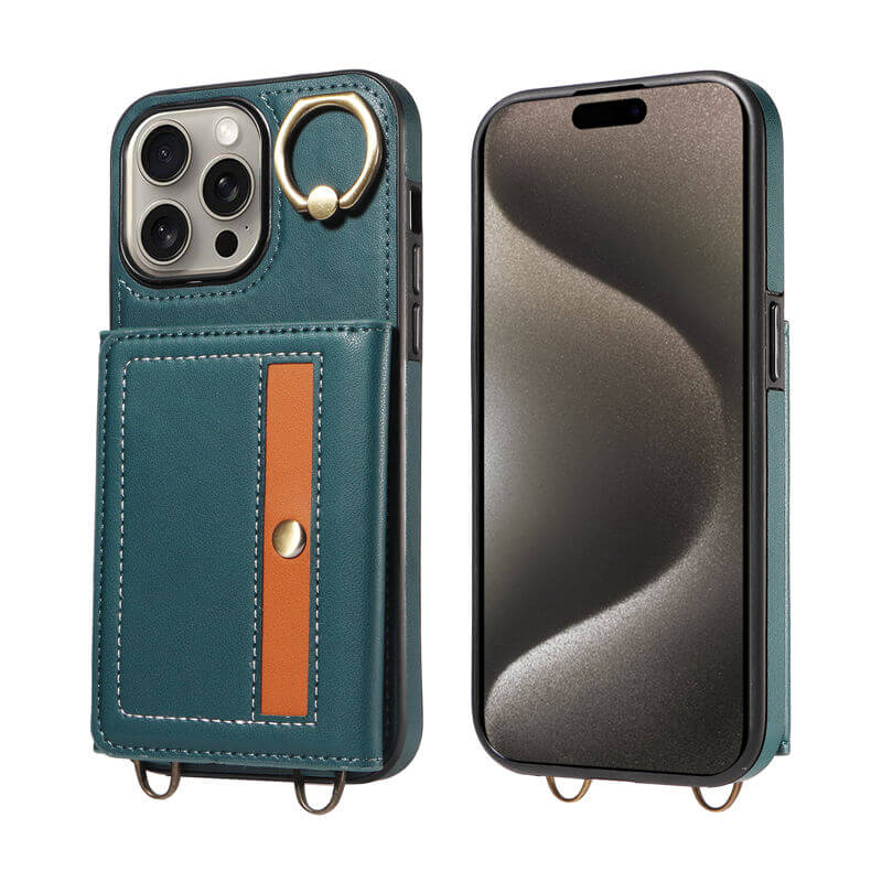 Card Slot Calf Texture Kickstand Case PU TPU Back Cover