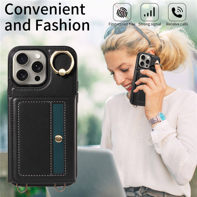 Card Slot Calf Texture Kickstand Case PU TPU Back Cover