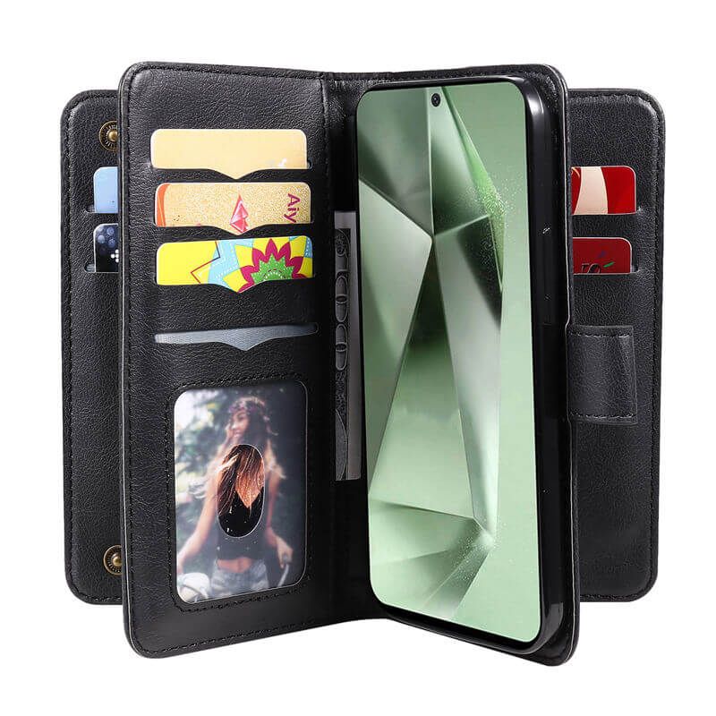 For Samsung Galaxy S24 FE Wallet 10 Card Slots Leather Case
