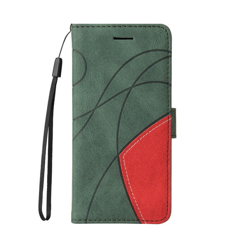 For iPhone 16 Plus Dual-Color Splicing Wallet Magnetic Stand Case