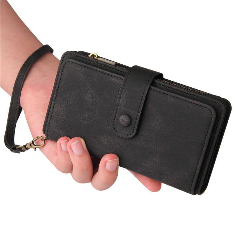 Multi-Functional Zipper Wallet 15 Card Slots Stand Leather Phone Case