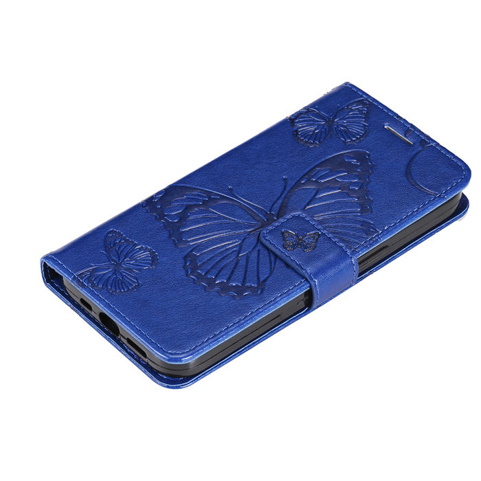 Embossed Butterfly Wallet Kickstand Magnetic Phone Case