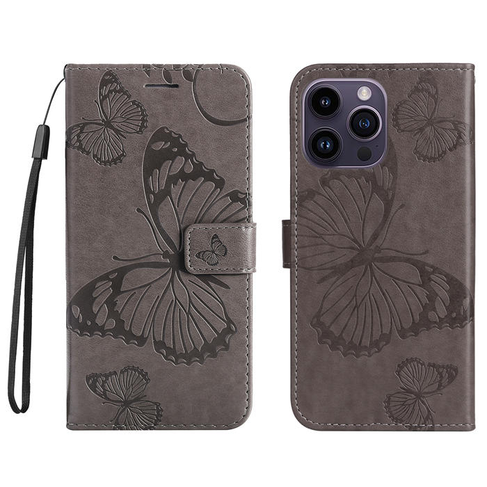 Embossed Butterfly Wallet Kickstand Magnetic Phone Case