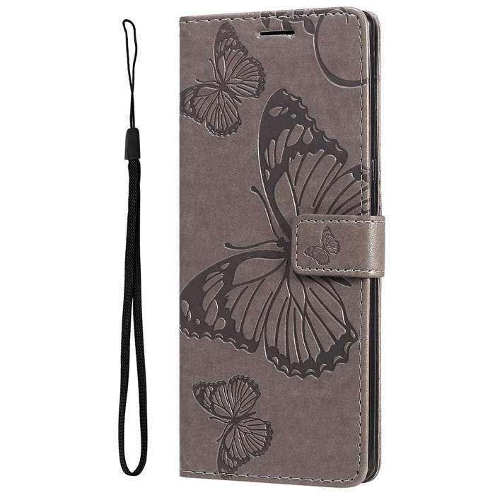 Embossed Butterfly Wallet Kickstand Magnetic Phone Case