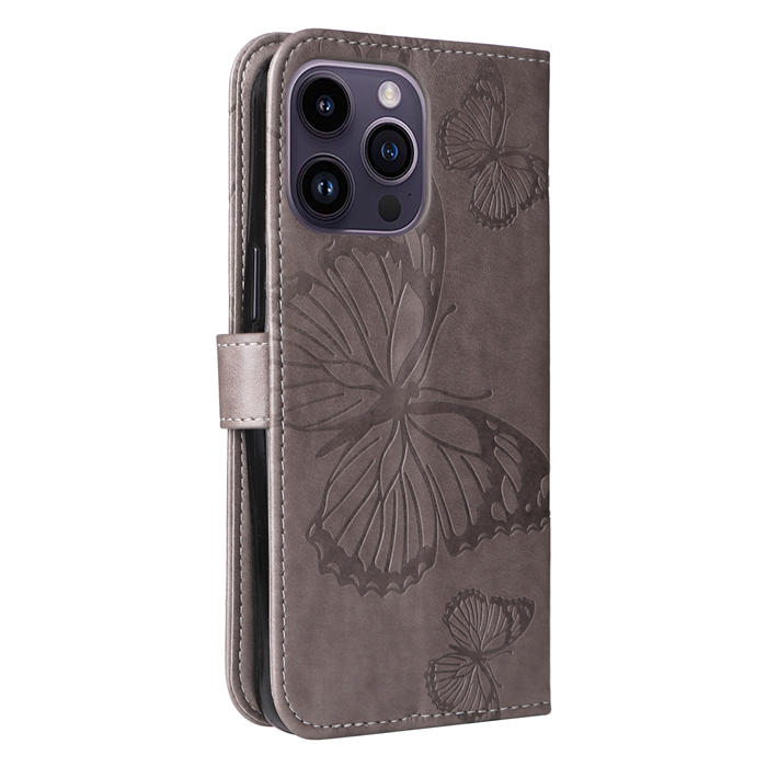 Embossed Butterfly Wallet Kickstand Magnetic Phone Case