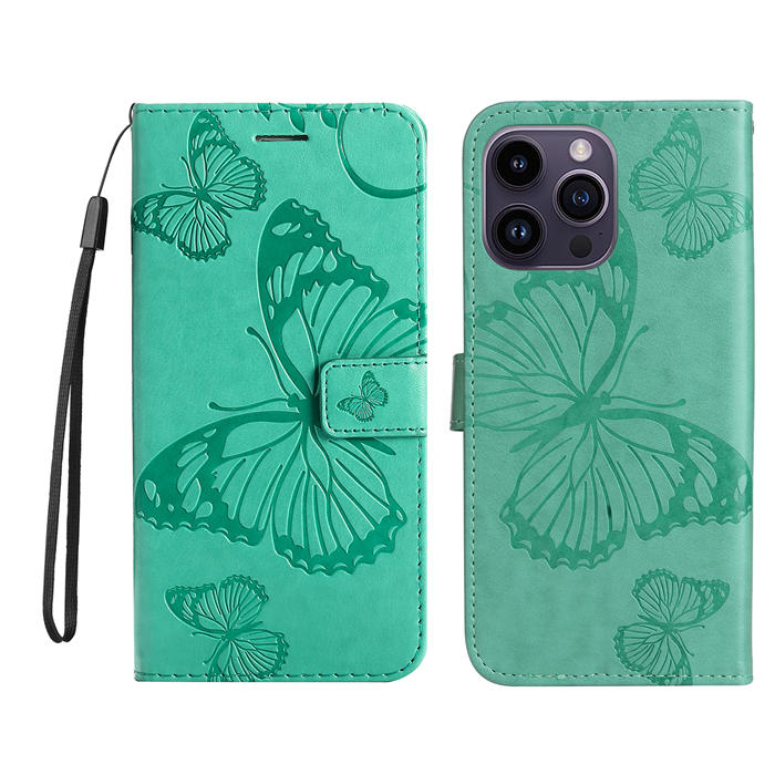 Embossed Butterfly Wallet Kickstand Magnetic Phone Case