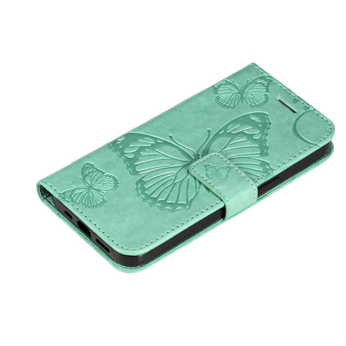 Embossed Butterfly Wallet Kickstand Magnetic Phone Case