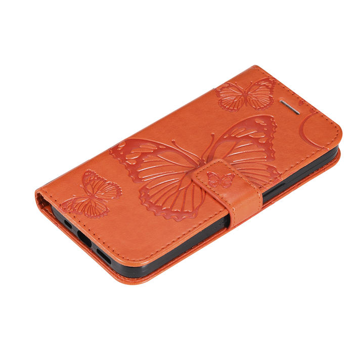 Embossed Butterfly Wallet Kickstand Magnetic Phone Case