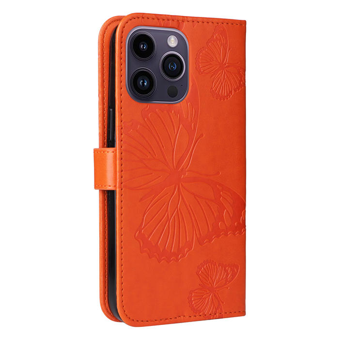 Embossed Butterfly Wallet Kickstand Magnetic Phone Case