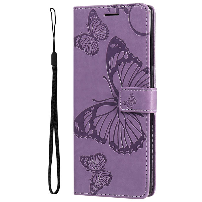 Embossed Butterfly Wallet Kickstand Magnetic Phone Case