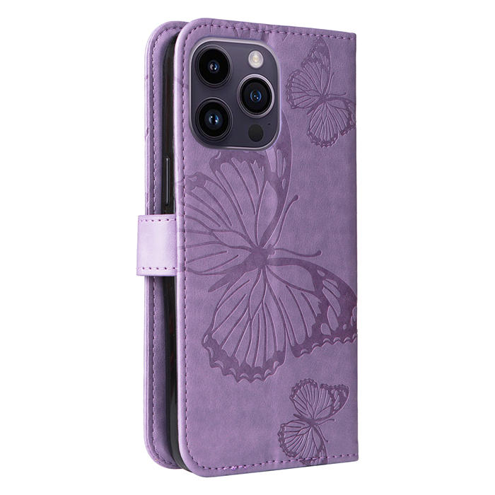 Embossed Butterfly Wallet Kickstand Magnetic Phone Case