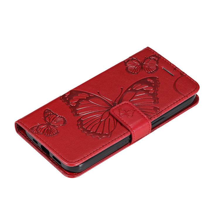 Embossed Butterfly Wallet Kickstand Magnetic Phone Case