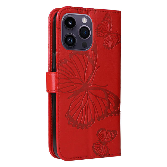 Embossed Butterfly Wallet Kickstand Magnetic Phone Case