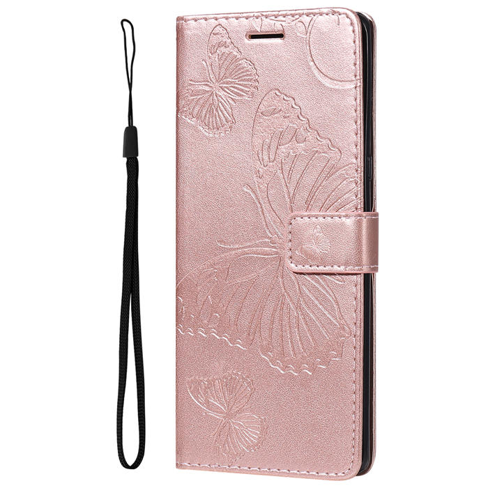 Embossed Butterfly Wallet Kickstand Magnetic Phone Case