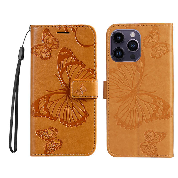 Embossed Butterfly Wallet Kickstand Magnetic Phone Case