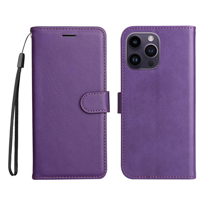 Solid Color Wallet Magnetic Stand Leather Phone Case