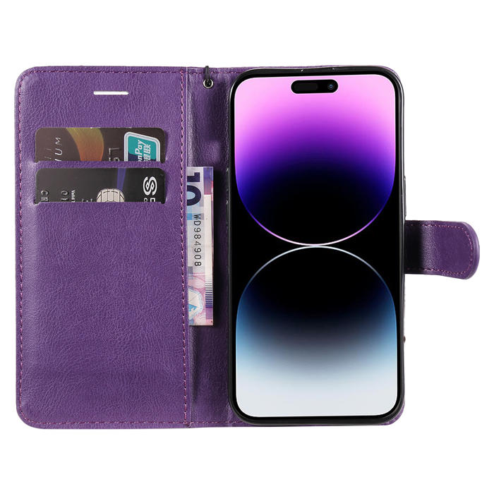 Solid Color Wallet Magnetic Stand Leather Phone Case