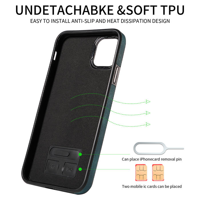 For iPhone 11 Pro Max Card Holder Ring Kickstand Magnetic Closure Case