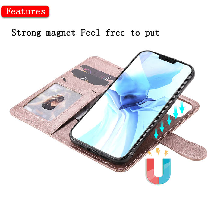 iPhone 12 Pro Wallet Magnetic Detachable 2 in 1 Case Rose Gold